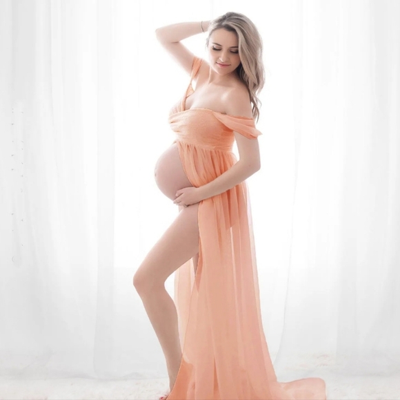 Light Pink/orange Maternity Dress S - Picture 1 of 2